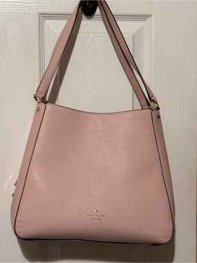 Kate Spade Real Pebbled Leather Leila Shoulder Bag in Smoke Rose